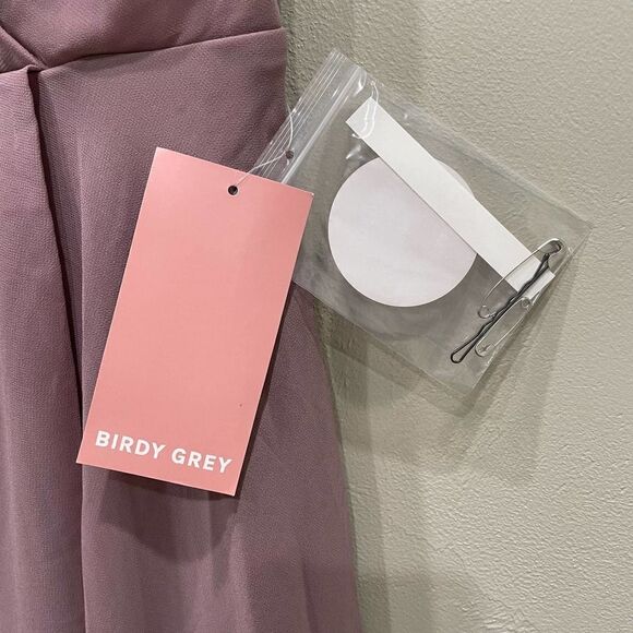NWT Birdy Grey Kaia Chiffon Dark Mauve Dress - Size: Medium - Picture 13 of 16